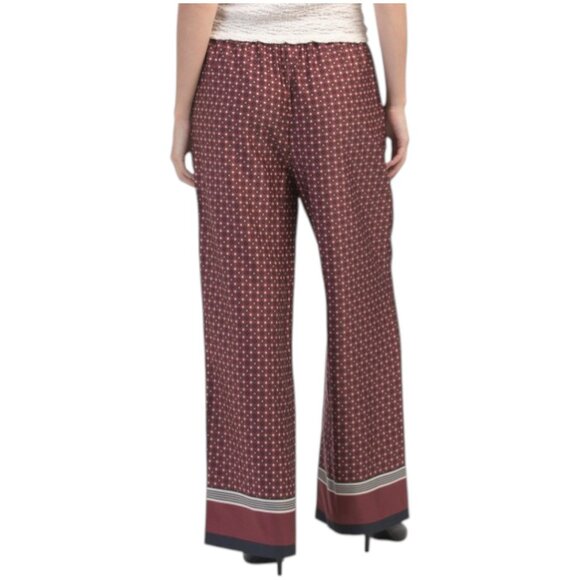 HAVER + BLAIR Printed Matte Satin Pull On Wide Leg Pants - Picture 2 of 3